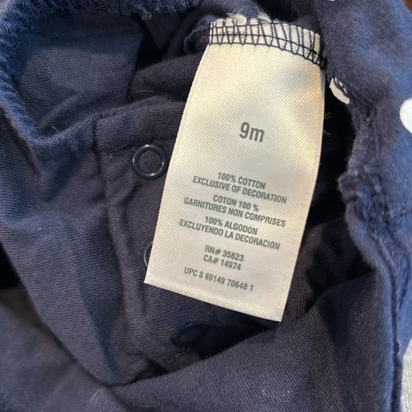 Carter's Infant Girl Size 9 Months Blue & White Polka Dot Anchor Dress NEW - Picture 10 of 10